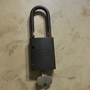 Vintage Padlock Heavy Large Brass BEST and with key Lock
